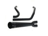Shorty Turnout 2-into-1 Exhaust - Black with Black End Cap. Fits Softail 2018up with Non-240 Rear Tyre