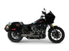 Shorty Turnout 2-into-1 Exhaust - Stainless Steel with Black End Cap. Fits Softail 2018up with Non-240 Rear Tyre