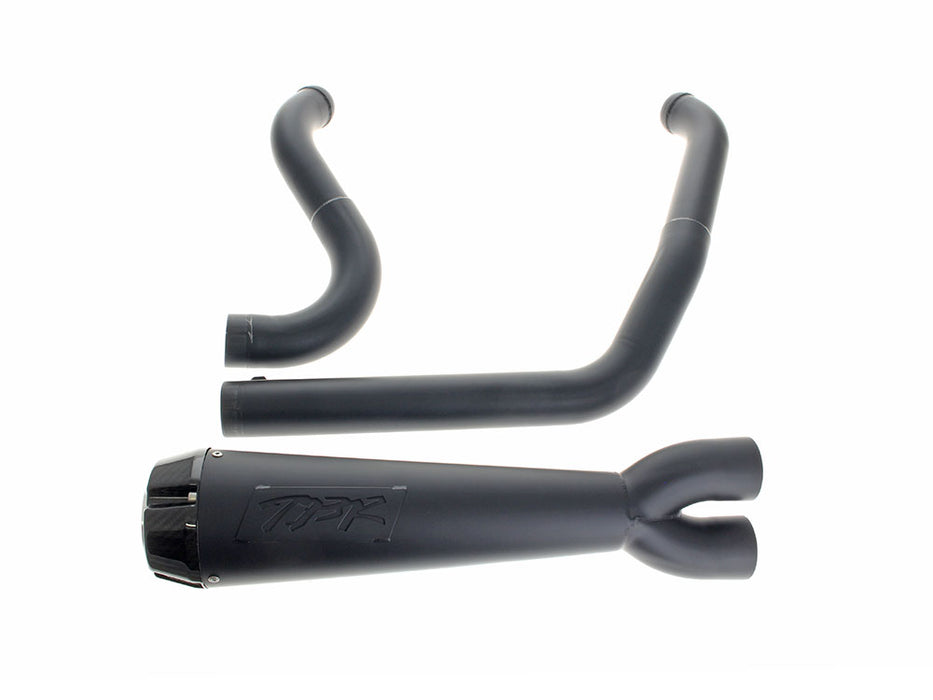 Comp-S 2-into-1 Exhaust - Black with Carbon Fiber End Cap. Fits Softail Breakout & Fat Boy 2018up