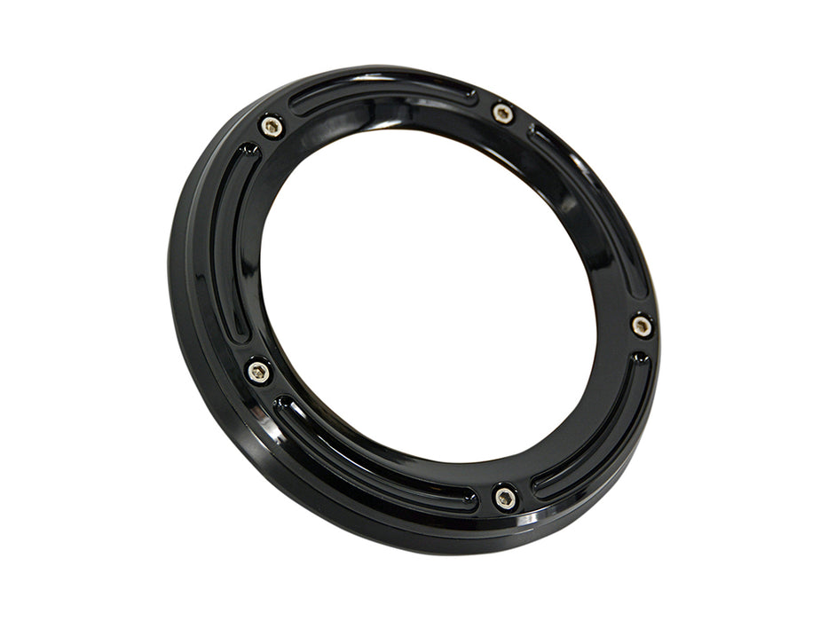 Assault Clear Derby Cover - Gloss Black. Fits Softail 2019up.