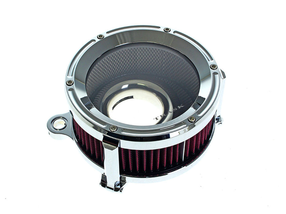 Assault Clear Air Cleaner Kit - Chrome. Fits Touring 2008-2016, Softail 2016-2017, CVO Softail 2011-2017 & Dyna Low Rider S 2016-2017 with Throttle-by-Wire