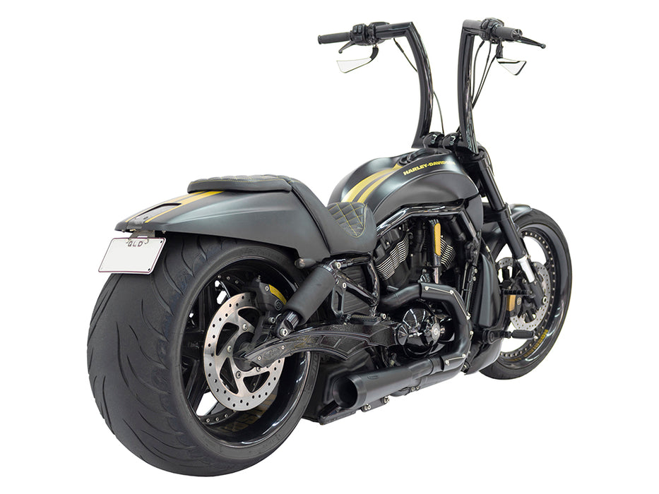 Assault 2-into-1 Exhaust - Black. Fits V-Rod 2007-2017.