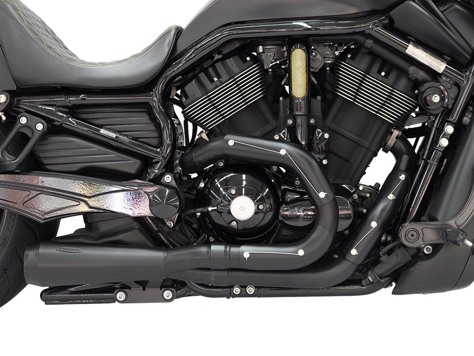 Assault 2-into-1 Exhaust - Black. Fits V-Rod 2007-2017.