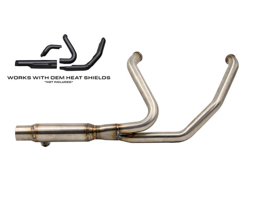 Hide-Away Performance Headers with 2.5in. Collector - Stainless Steel. Fits Touring 2017up