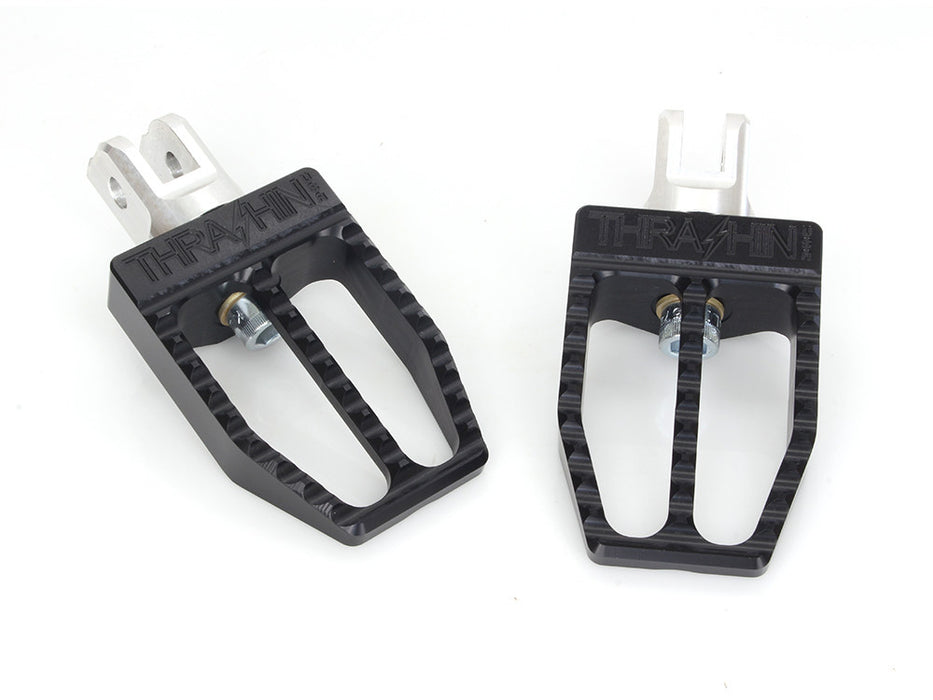 Militant Footpegs - Black. Fits Softail 2018up Front Rider