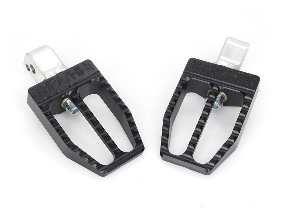 Militant Footpegs - Black. Fits Softail 2018up Rear Passenger