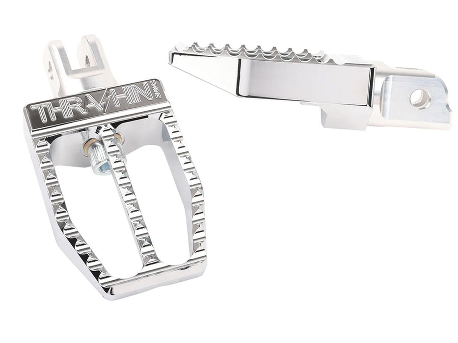 Militant Footpegs - Chrome. Fits Softail 2018up Front Rider