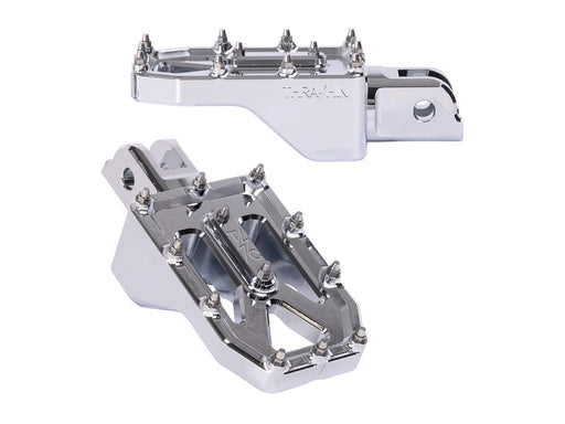 Aggressor Footpegs - Chrome. Fits Softail 2018up Front Rider