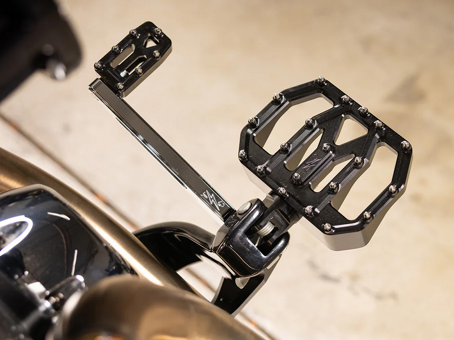 Thrashin Supply - Aggressor Mini Floorboards – Black. Fits Softail 2018up Front Rider