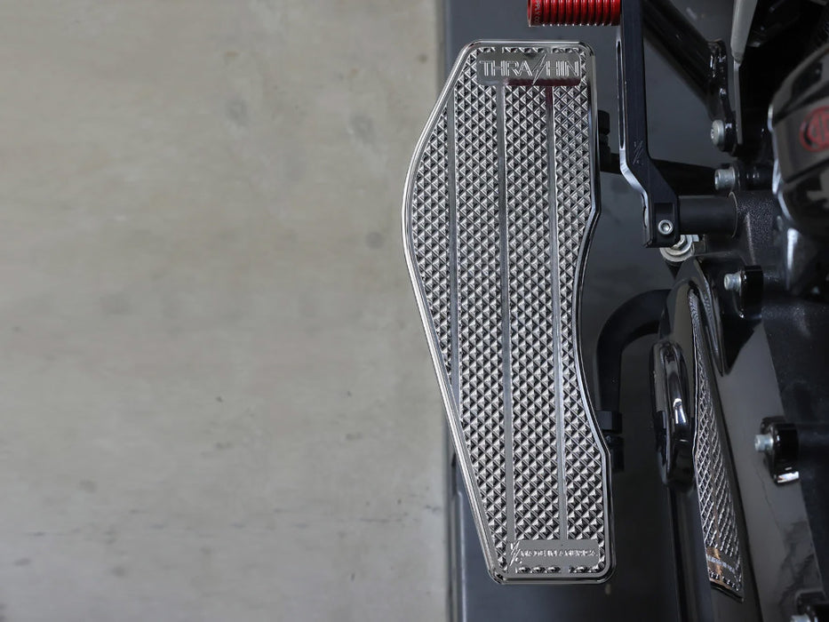 Bagger Rider Floorboards - Chrome. Fits Touring 1980up, FL Softail 1986-2017 & Dyna Switchback 2012-2016