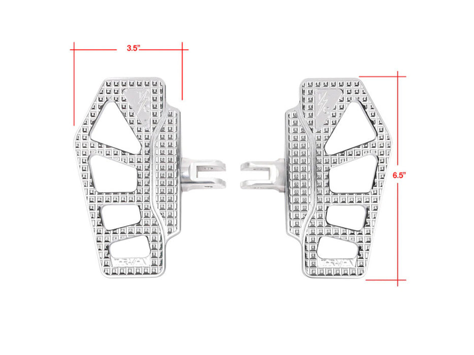 Apex Mini Floorboards - Chrome. Fits Softail 2018up Front Rider