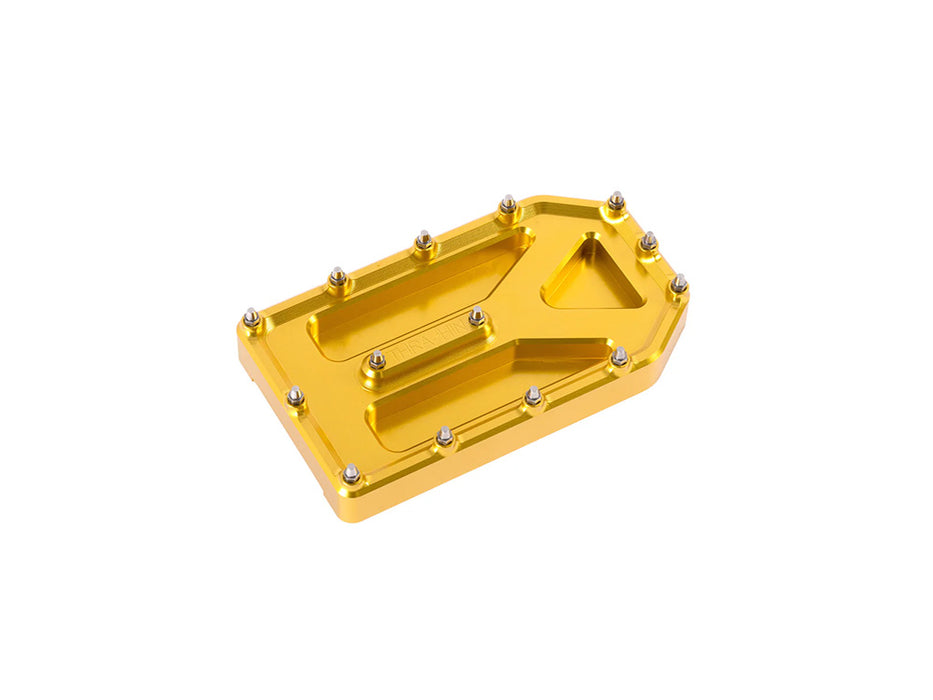 Aggressor Brake Pedal Pad - Gold. Fits Touring 1980up, FL Softail 1986-2017 & Dyna Switchback 2012-2016
