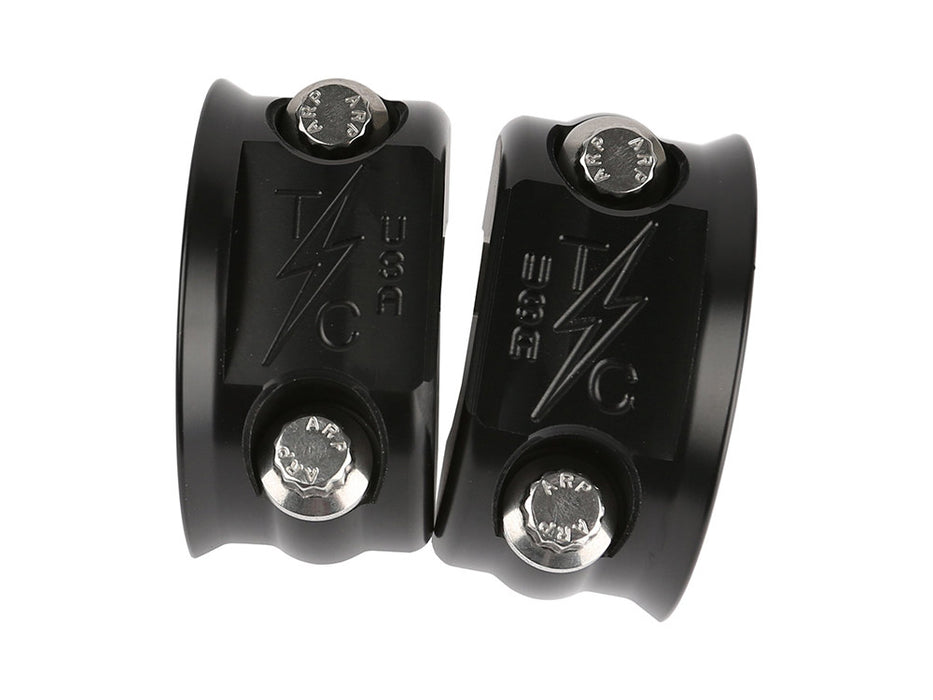 OG Clutch & Brake Perch Clamp - Black. Fits Softail 1984-2024, Dyna 1991-2017, Most Touring 1982-2024, Sportster 1982-2003 & FXR 1982-1994
