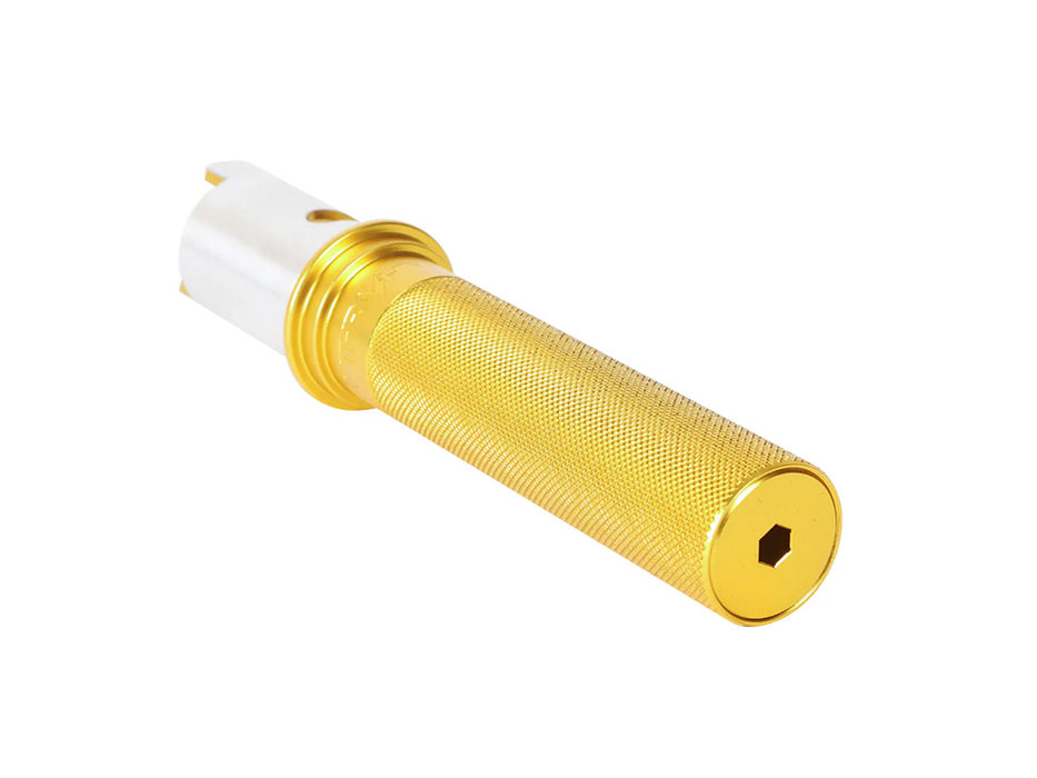 Thrashin Gold Billet Throttle Sleeve. Fits CVO Touring 2023up, Street Glide & Road Glide 2024up, Touring 2025up & Softail 2025up