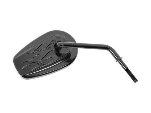 Billet Mini Mirrors Flame - Black