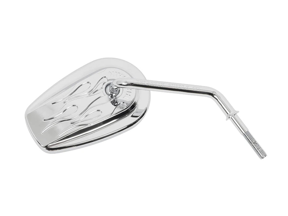 Billet Mini Mirrors Flame - Chrome