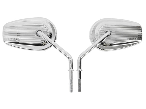Billet Mini Mirrors Finned - Chrome