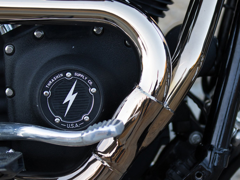 Thrashin Supply - Dished Points Cover – Black. Fits Twin Cam 1999-2017.