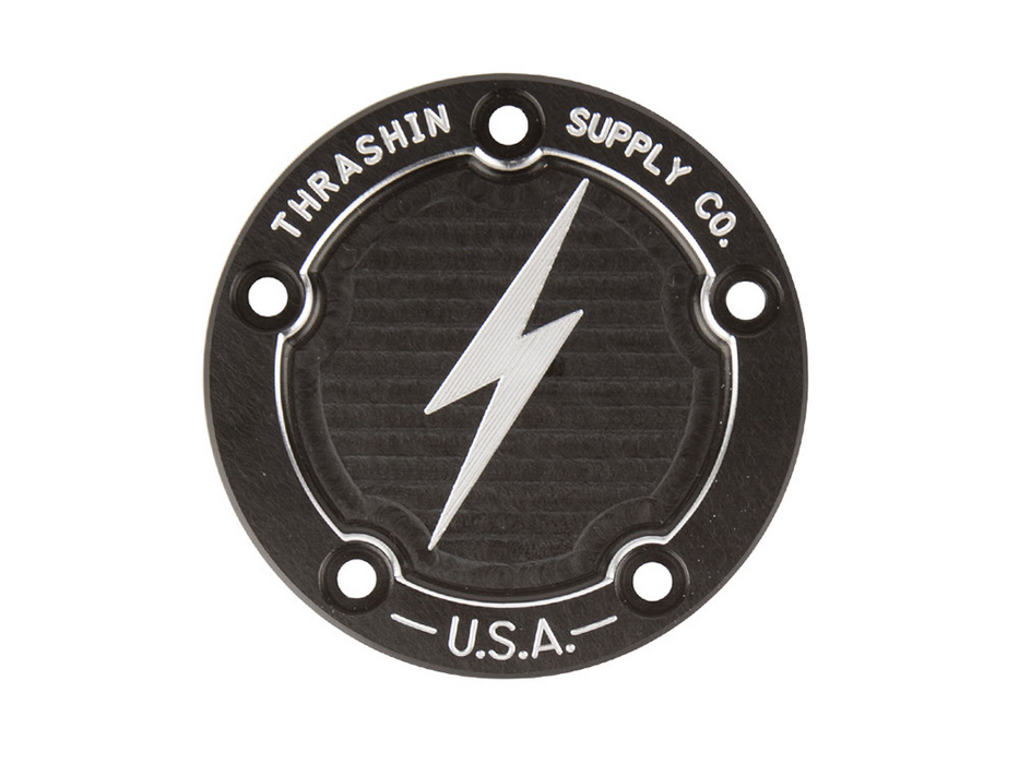 Thrashin Supply - Dished Points Cover – Black. Fits Twin Cam 1999-2017.
