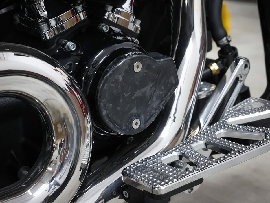 Cam Cover - Forged Carbon. Fits CVO Touring 2023up, Street Glide & Road Glide 2024up, Touring 2025up & Softail 2025up