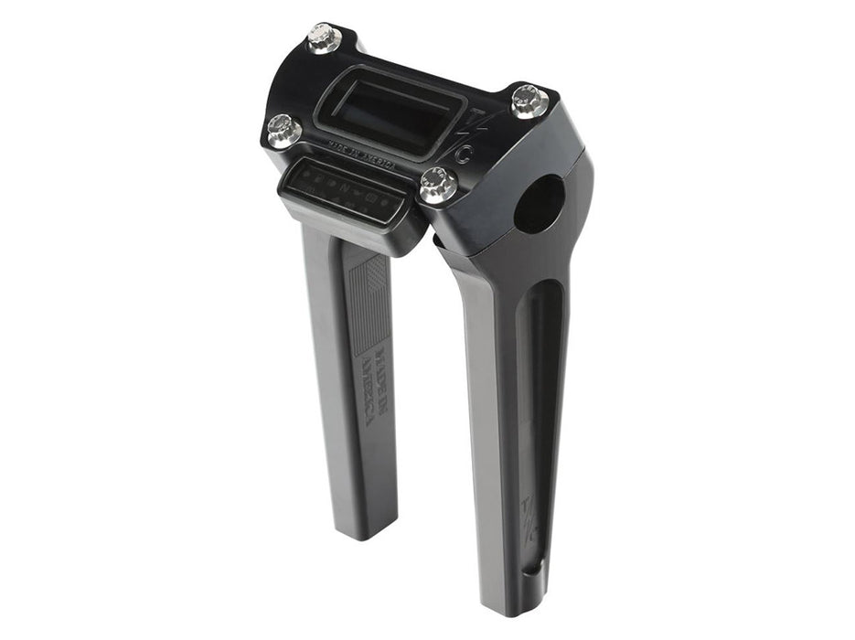 8in. Straight Thrashin Risers - Black. Fits Softail Street Bob, Low Rider ST, Standard & Breakout 2018-2024