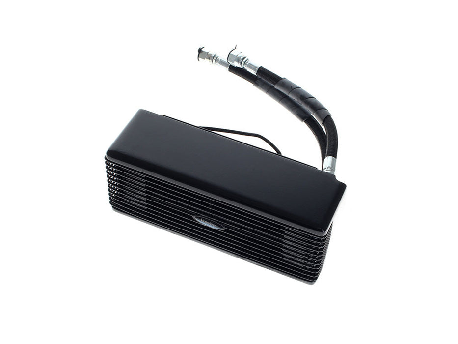 Fan Assisted Low Mount Oil Cooler Kit - Gloss Black. Fits Dyna 1993-2017