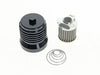 FLO Reusable Oil Filter - Black with Polished Fins. Fits Street 2015-2020, Indian 2014up, Victory 1999-2017 & Various Honda, Kawasaki, Triumph & Yamaha Models