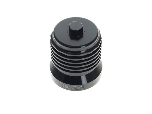 FLO Reusable Oil Filter - Black with Polished Fins. Fits Street 2015-2020, Indian 2014up, Victory 1999-2017 & Various Honda, Kawasaki, Triumph & Yamaha Models