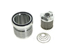 FLO Reusable Oil Filter - Polished. Fits Milwaukee Eight 2017up, Twin Cam 1999-2017, Evolution 1984-1999 & Sportster 1984-2021