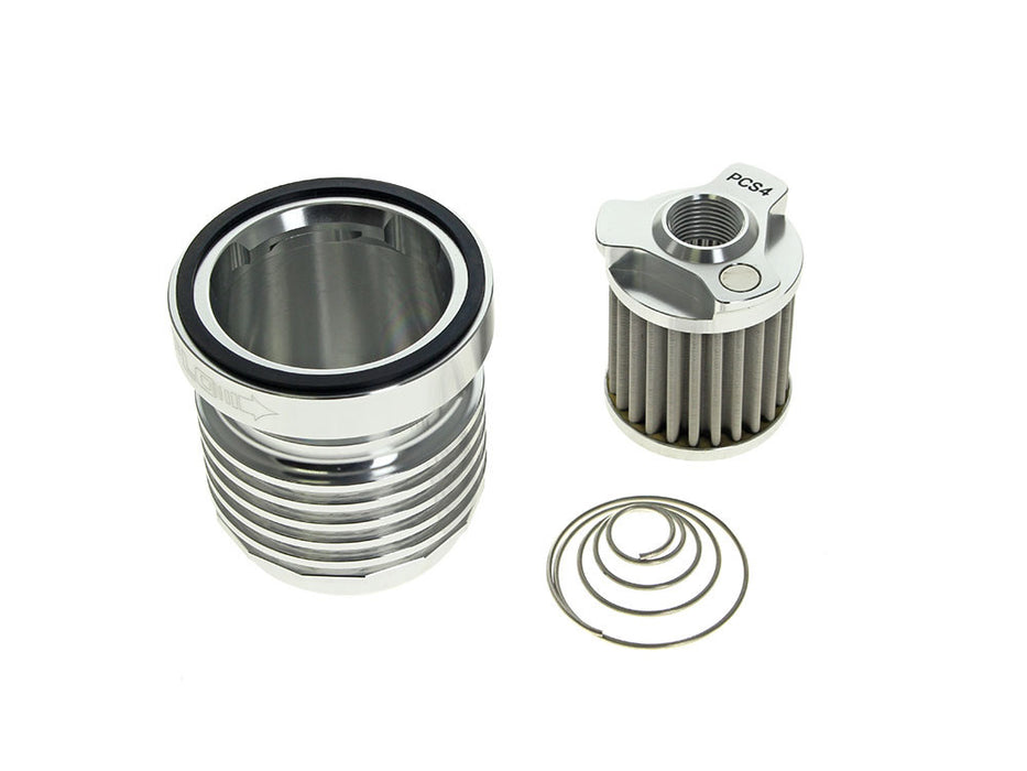 FLO Reusable Oil Filter - Polished. Fits Milwaukee Eight 2017up, Twin Cam 1999-2017, Evolution 1984-1999 & Sportster 1984-2021