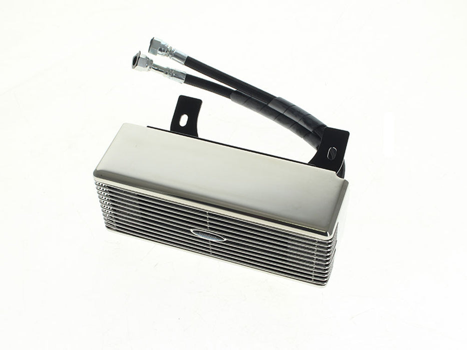 Fan Assisted Low Mount Oil Cooler Kit - Stainless Steel. Fits Touring 1994-2008