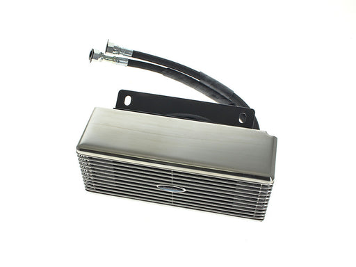 Fan Assisted Low Mount Oil Cooler Kit - Stainless Steel. Fits Touring 2009-2016