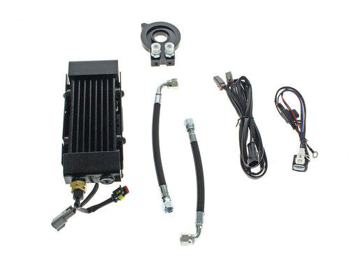 Fan Assisted Side Mount Oil Cooler Kit - Naked. Fits Touring 2017-2024 with Harley-Davidson Chopped Engine Guard