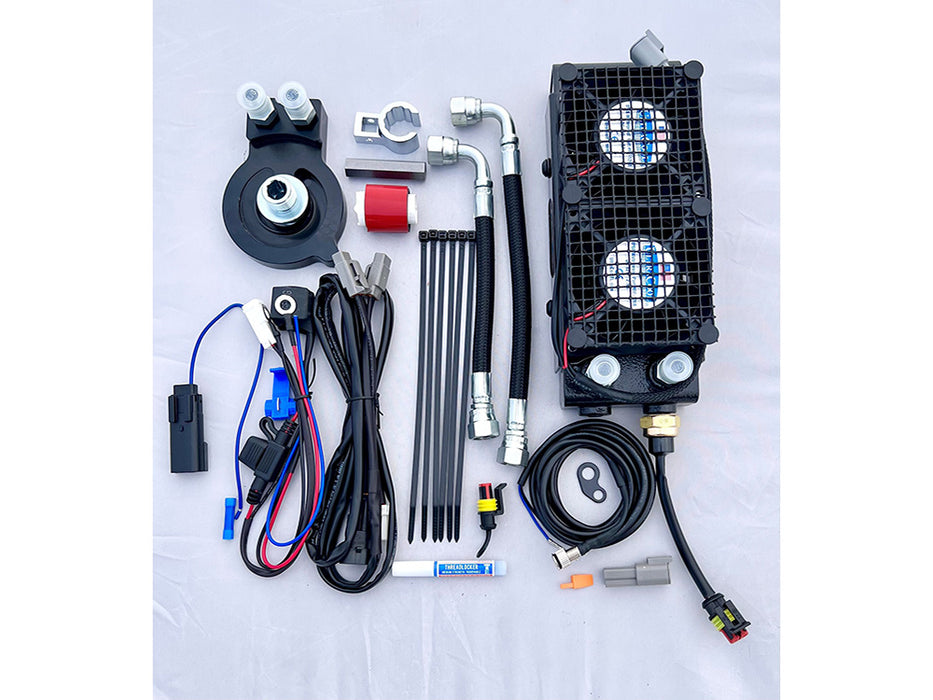 Lower Fairing Mounted Oil Cooler Kit. Fits Touring 2017-2024 with Lower Fairing