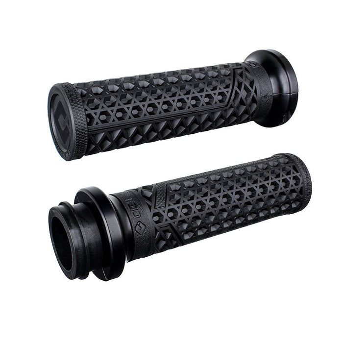 ODI Vans Signature Lock-On Handgrips – Black/Black. Fits Most Big Twin 2008-2023 with Throttle-by-Wire