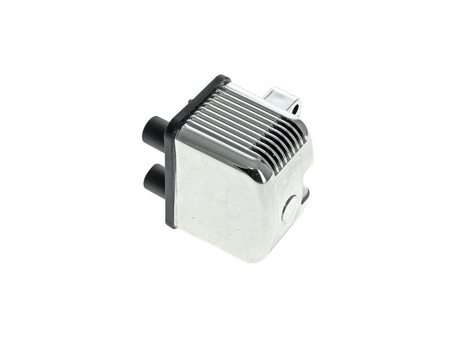 Ignition Coil - Chrome. Fits Big Twin 1970-1999 & Sportster 1971-2003 Models with Upgraded Single Fire Ignition