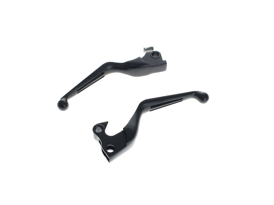 Slotted Hand Levers - Black. Fits Sportster 2014-2021