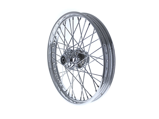 21in. x 2.15in. Front 40 Spoke Cross Laced Wheel - Chrome. Fits FX Softail 2000-2006 & Dyna Wide Glide 2000-2005