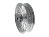 16in. x 3.0in. Front 40 Spoke Cross Laced Wheel - Chrome. Fits FL Softail 1986-1999