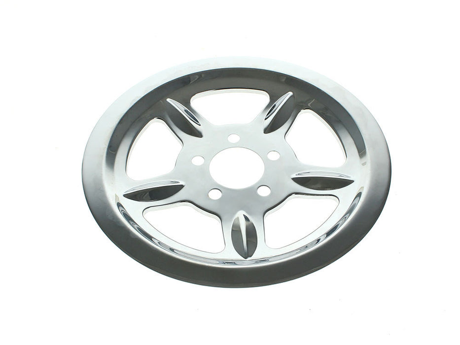 Rear Pulley Cover - Chrome. Fits Sportster 2004-2021 with 68 Tooth Pulley