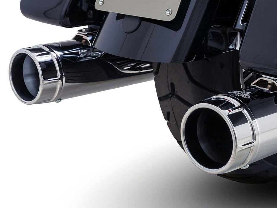 4.5in. Torquer 450 Slip-On Mufflers - Chrome with Chrome End Caps. Fits Touring 2017up