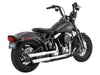 3in. Twin Slash Slip-On Mufflers - Chrome. Fits Softail Deluxe 2007-2017, Blackline 2012-2013, Softail Slim 2013-2017, Cross Bones 2008-2011 & Fat Boy S 2016-2017.