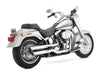 3in. Twin Slash Slip-On Mufflers - Chrome. Fits Softail Deuce 2007 & Fat Boy 2007-2017