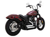 Shortshots Staggered Exhaust - Chrome. Fits Softail 2018up Non-240 Tyre Models