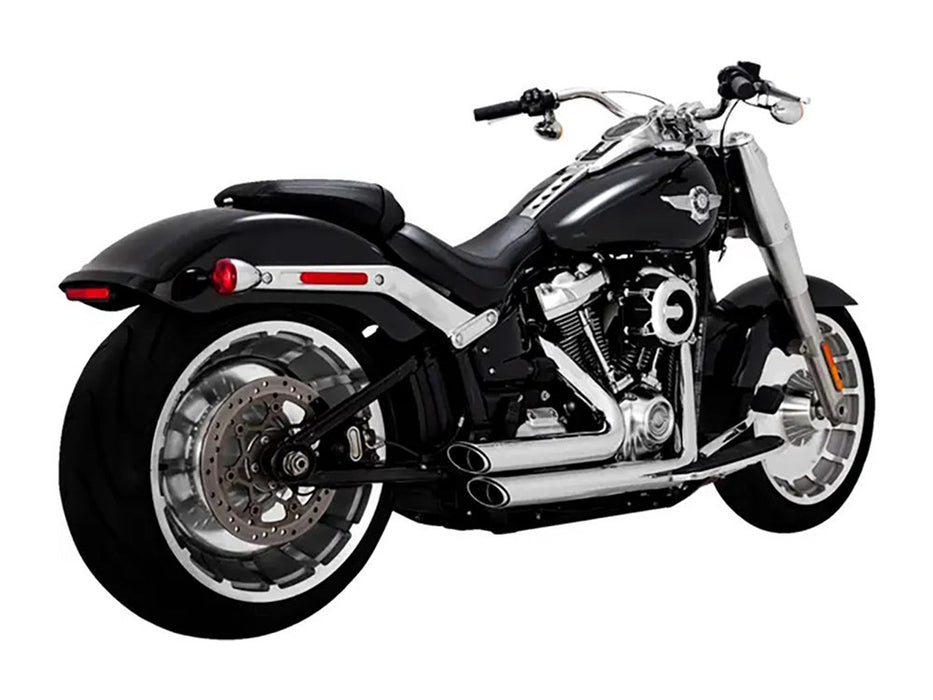 Shortshots Staggered Exhaust - Chrome. Fits Breakout & Fat Boy 2018up