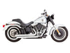 Big Shots Staggered Exhaust - Chrome. Fits Softail 1986-2017 Non-240 Tyre Models