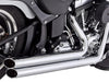 Big Shots Staggered Exhaust - Chrome. Fits Softail 1986-2017 Non-240 Tyre Models