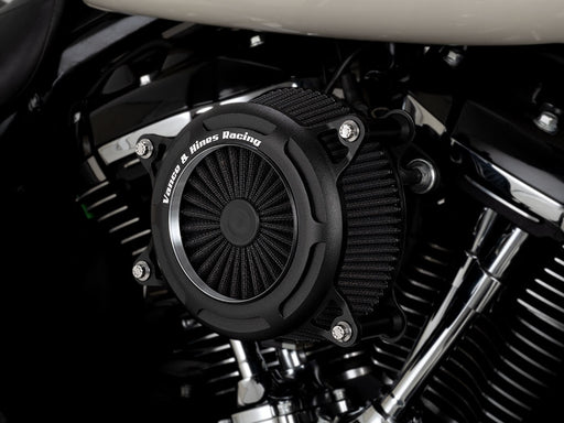VO2 Onyx Air Cleaner Kit - Wrinkle Black. Fits Touring 2017-2024 & Softail 2018-2024