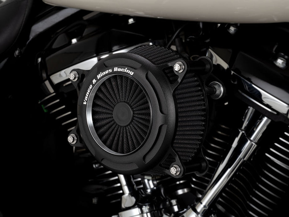 VO2 Onyx Air Cleaner Kit - Wrinkle Black. Fits CVO Touring 2023up, Street Glide & Road Glide 2024up, Touring 2025up & Softail 2025up