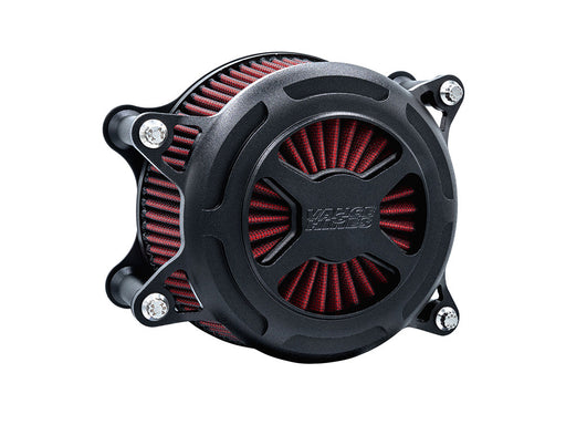 VO2 X Air Cleaner Kit - Wrinkle Black. Fits Softail 2000-2015, Dyna 1999-2017, Touring 1999-2007 with CV Carb or Cable Operated Delphi EFI